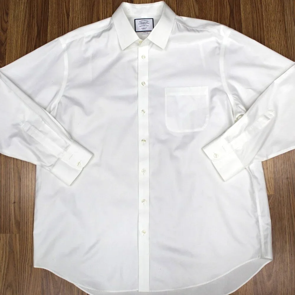 CHARLES TYRWHITT CLASSIC FIT 100% COTTON SHIRT WHITE Sz 18 | 2X-LARGE, XXL - Picture 2 of 4